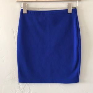 Royal blue mini skirt